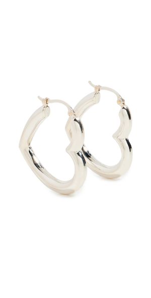 Ariel Gordon Jewelry Heart Helium Hoops Sterling Silver One Size