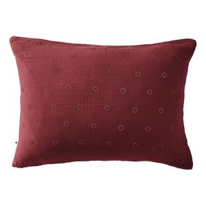 L'effet Papillon - Taie d'oreiller percale de coton - Taille 60x60 cm - Rouge