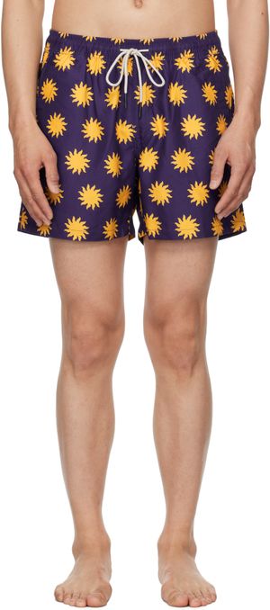 OAS Maillot de bain Sunday Sun bleu marine et jaune