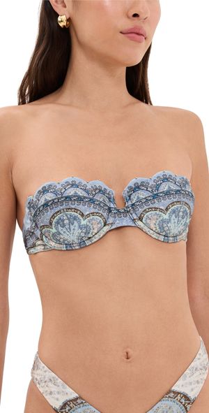 Zimmermann Wanderlust Scallop Balconette Tapestry Blue Multi 2 A/B