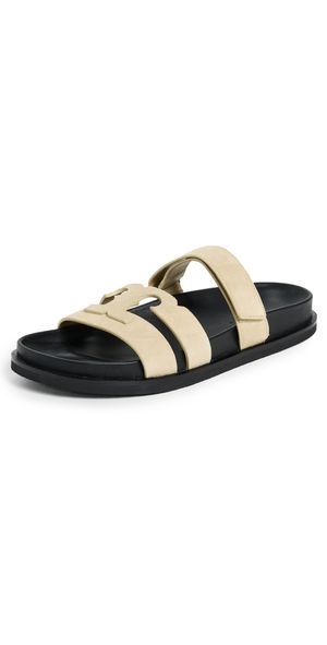 Tory Burch Ines Sport Slides Praline/Perfect Black 10