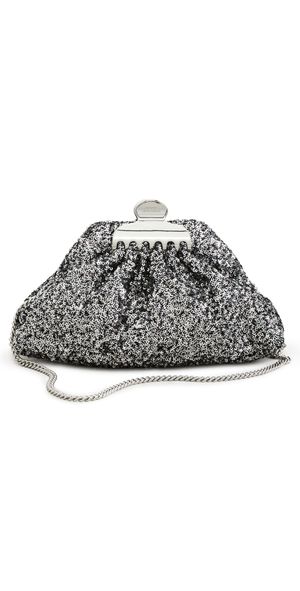 Marc Jacobs The Sequin Glam Small Clutch Silver One Size