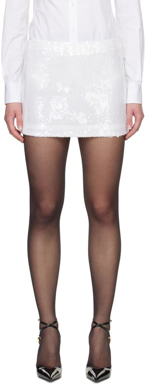 Dolce&Gabbana White Sequin Miniskirt