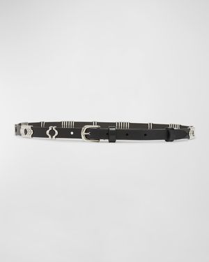 Odena Leather Skinny Belt