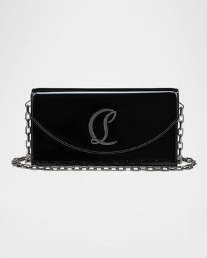Loubi54 Flap Patent Leather Clutch Bag