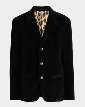 Men's Corduroy Peak Lapel Dinner Jacket