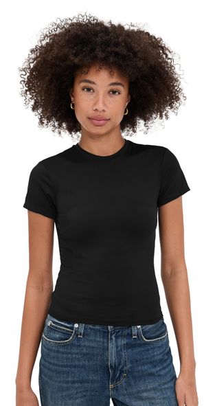 Good American Weightless Baby Tee Black001 L