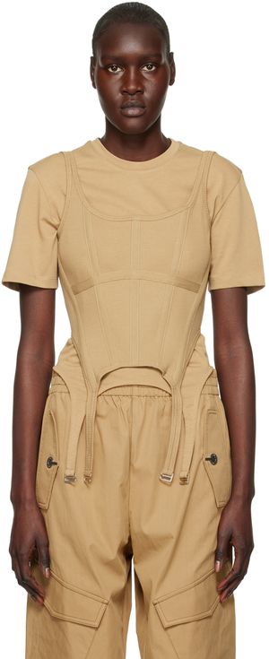 Dion Lee Khaki Combat Corset Tank Top