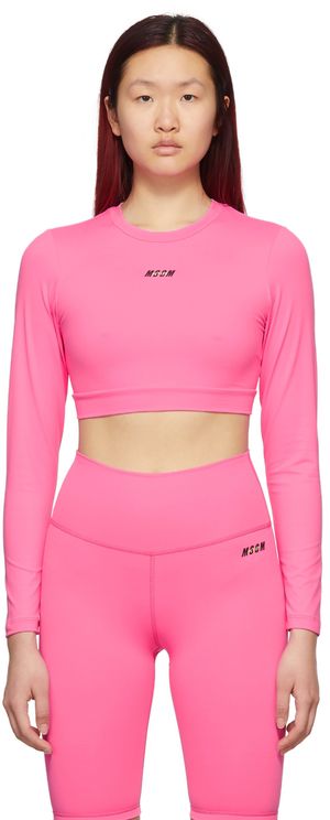 MSGM Pink Micro Logo Sport Top