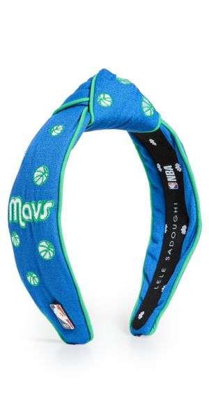 Lele Sadoughi Lele x Dallas Mavericks Embroidered Headband Navy 400 One Size
