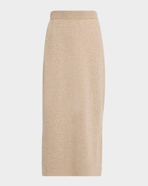 Cashmere Double Knit Maxi Pull-On Skirt