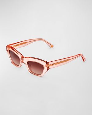 Concept 3 Pink Acetate Cat-Eye Sunglasses