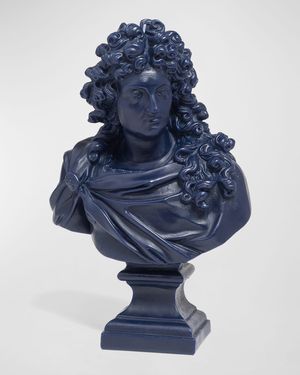 Louis XIV Bust Candle, Royal Blue