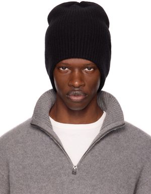 The Elder Statesman Black Watchman Beanie