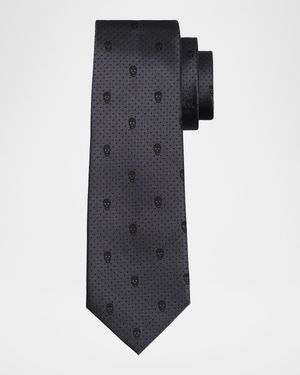 Men's Skull & Polka Dot Tie