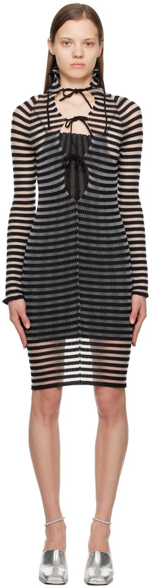 A. ROEGE HOVE Black & White Ivy Midi Dress