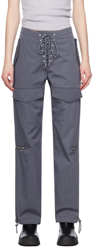 Dion Lee Pantalon de randonnée gris à poches
