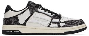 AMIRI White & Black Bandana Denim Skel Top Low Sneakers