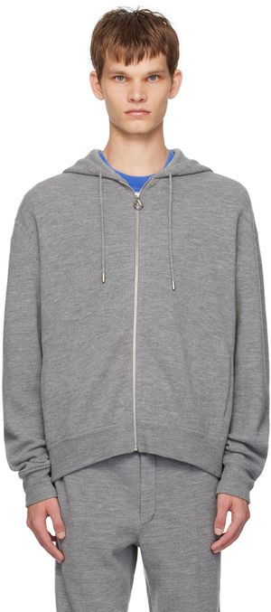Solid Homme Gray Zip-Up Hoodie