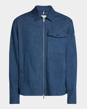 Men's Zip-Front Denim Overshirt