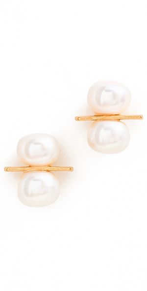 Brinker + Eliza Mallow Studs Pearl One Size