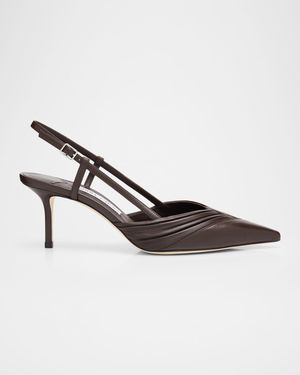 Afia 65 Leather Slingback Pumps
