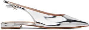 Gianvito Rossi Silver Robbie Sling 05 Ballerina Flats