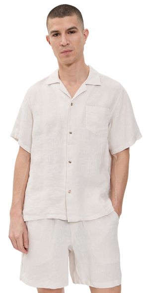 Bather Pearl Linen Shirt White XL