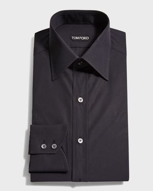 Men's Solid Cotton Dress Shirt