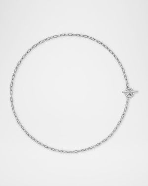 Madison Chain Necklace with Diamonds in Silver, 3mm, 19"L