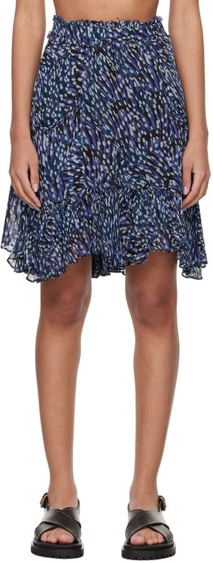 Isabel Marant Etoile Navy Viera Midi Skirt