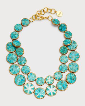 Wavy Turquoise Statement Necklace