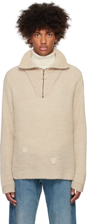 Maison Margiela Beige Summer Shetland Knit Sweater