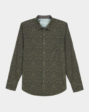 Men's Damask Classic Fit Button-Down Shirt
