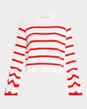 Striped Crewneck Cotton Sweater