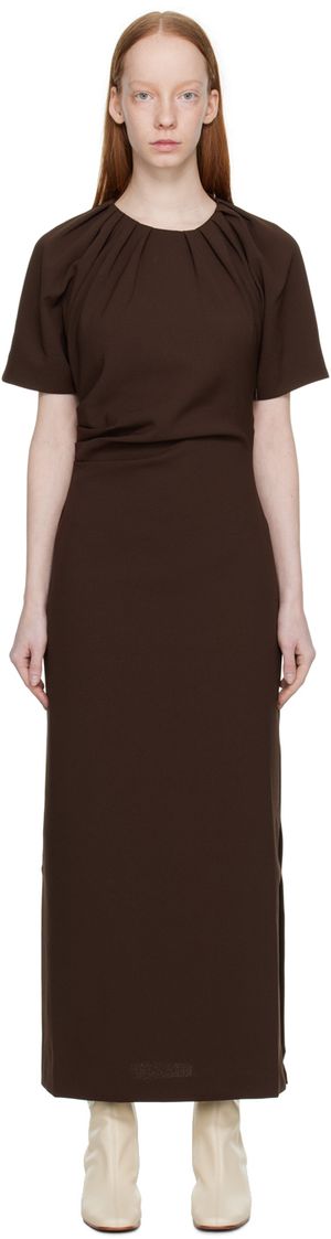 Wynn Hamlyn Robe midi Danielle brune