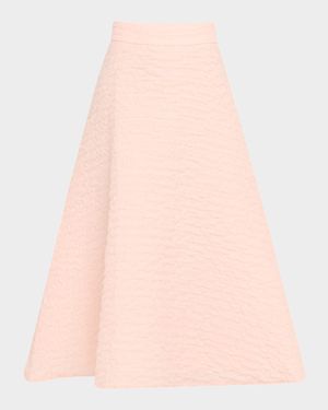 Bubble 3D Organza A-Line Midi Skirt