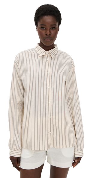 Simonett Stripe Oversized Blouse Brown One Size