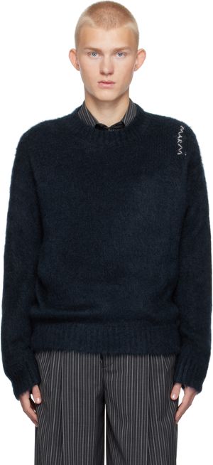 Marni Navy Fuzzy Wuzzy Sweater