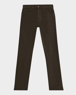 Men's Cotton-Stretch Straight Fit Five-Pocket Pants