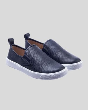 Boy's Slip-On Leather Sneakers, Toddler/Kids