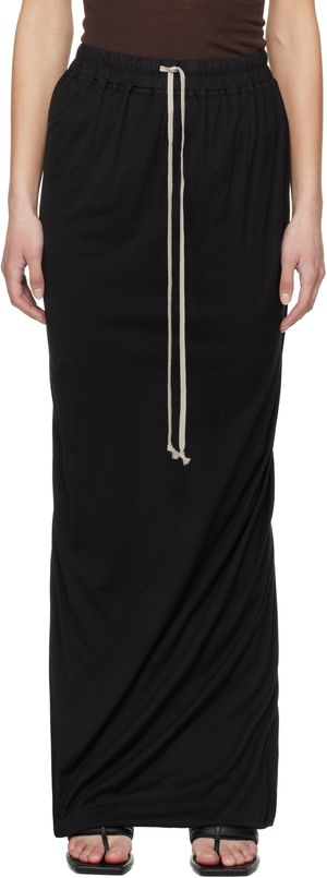Rick Owens DRKSHDW Black Hollywood Pull On Pillar Maxi Skirt