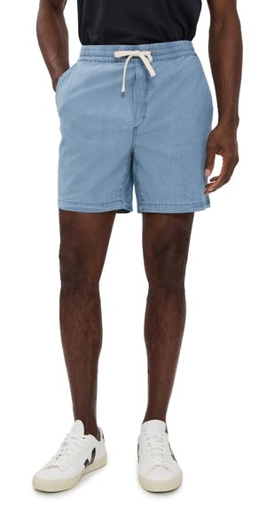 Marine Layer Saturday Seersucker Shorts 6 Light Indigo XL