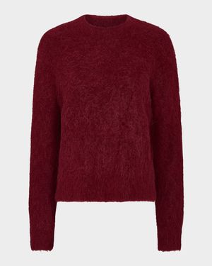Brushed Alpaca-Blend Crewneck Sweater