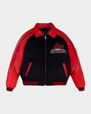 Men's Classic Wool Leather Varsity Jacket