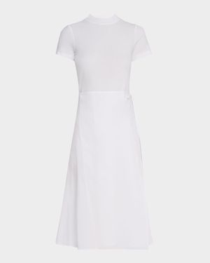 Short-Sleeve Apron Wrap T-Shirt Dress