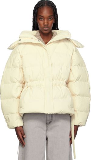 GANNI Beige Tech Oversized Down Puffer Jacket