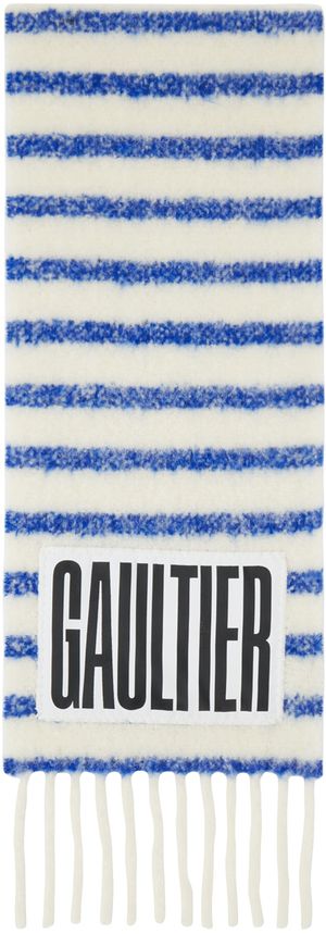 Jean Paul Gaultier Blue & Off-White 'The Marinière' Scarf