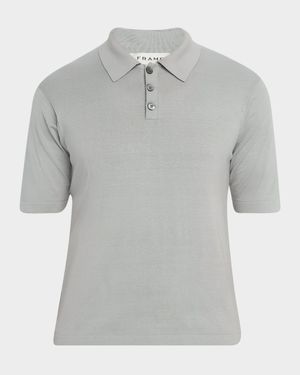 Men's Cotton Silk Polo Sweater