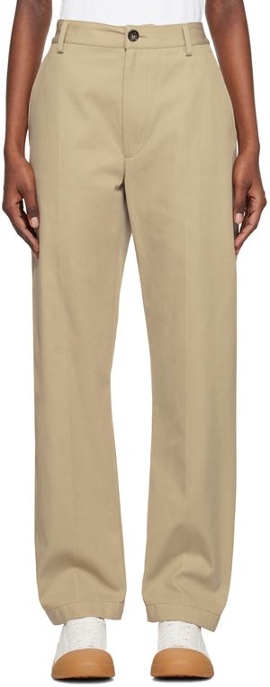 Bottega Veneta Beige Straight-Leg Trousers